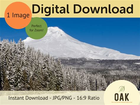 Snowy Mount Hood Zoom Background Single Image Digital Download 30 - Etsy