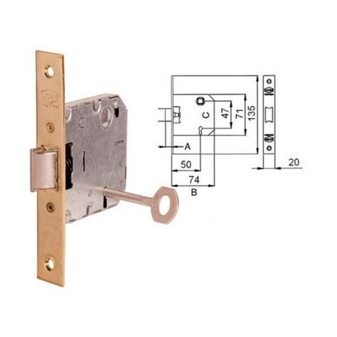Cerradura De Embutir Hierro Latonado Serie Ab Abhl Ucem Con