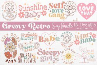 Boho Groovy Retro SVG Bundle Graphic By Hkartist12 Creative Fabrica