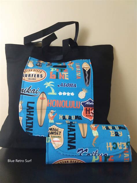 Hawaii Tote Bag Black Canvas With Tropical Print Made In Hawaii Fold