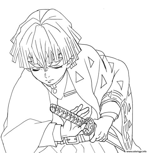 Coloriages Zenitsu Demon Slayer Coloriages Zenitsu Coloriages Pour