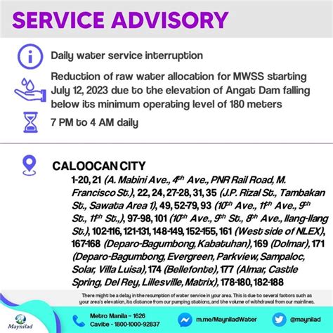 Maynilad Water Interruption In Metro Manila July 2023