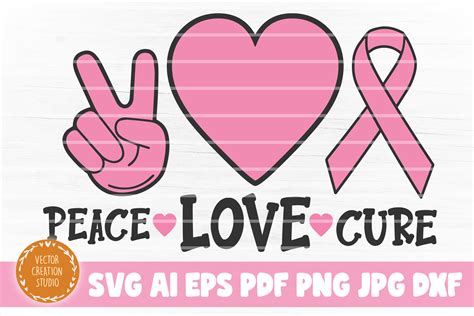 Cancer Peace Love Cure Graphic By VectorCreationStudio Creative Fabrica