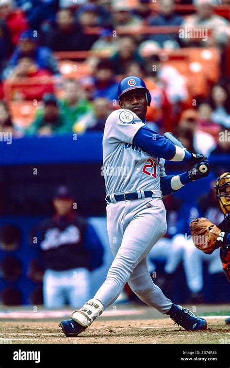 Sammy Sosa Chicago Cubs During The Record Breaking Season In 1998