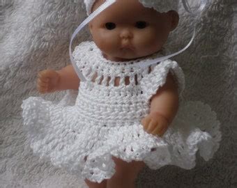 Crochet Pattern For Berenguer Inch Baby Doll Dress Beret Etsy