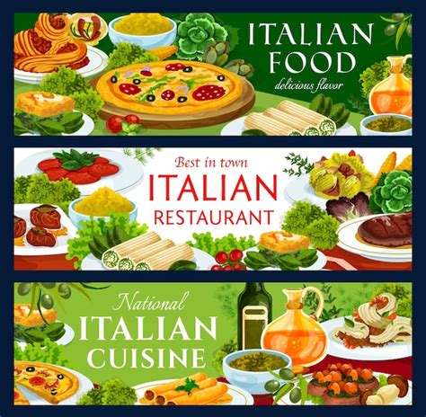 Premium Vector Italian Food Restaurant Traditional Dishes Banners