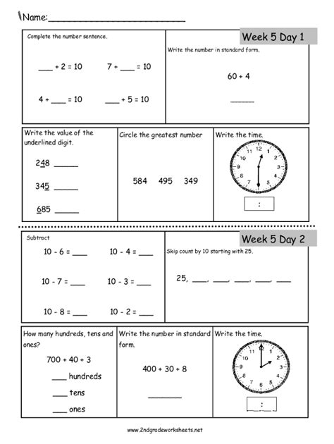 Fillable Online K12workbook Comworksheet Conceptweek 5 Day 1Week 5 Day