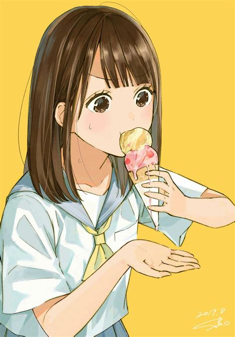 Anime Girl Cute Ice Cream Ice Cream Art Ice Cream Illustration Character Art