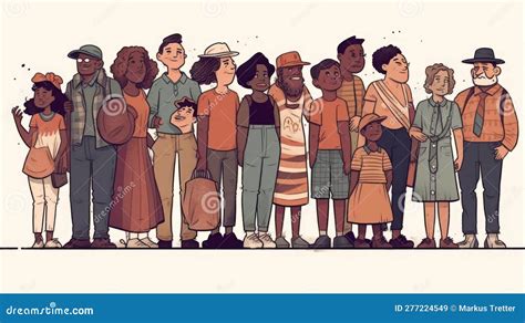 A Line Up Of People Of Different Ages Races And Genders Standing