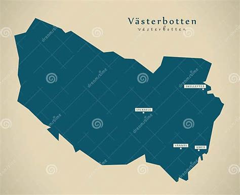 Modern Map Vasterbotten Sweden Se Stock Illustration Illustration