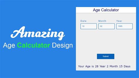 How To Create Age Calculator App Using Html Css And Javascipt