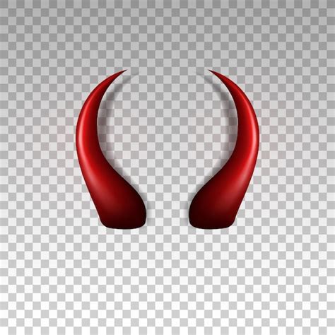 Premium Vector | 3d realistic devil horns Red glossy daemon horns ...