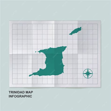 Premium Vector Trinidad Map Country In Folded Grid Paper