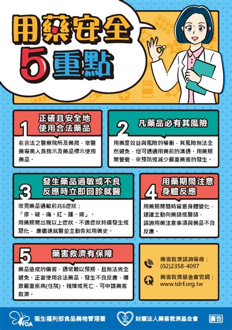 臺北市萬華區健康服務中心 訊息逗相報 用藥安全及反毒宣導海報。