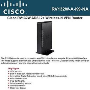 Roteador Cisco Router Rv134w A K9 Na Vpn Vdsl2 Wifi Ac