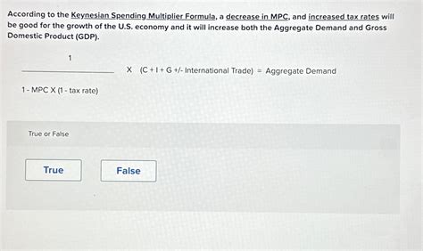 Solved According To The Keynesian Spending Multiplier Chegg