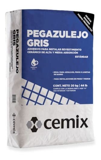 Adhesivo Para Pegazulejo En Polvo Gris 20 Kgs Cemix 30165 Envío gratis