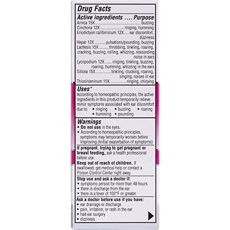 Similasan Ear Ringing Remedy Drops, for Temporary Multi-Symptom Relief from Noise in The Ears ...