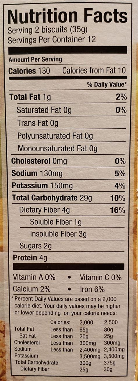 Nutrition Facts For Total Whole Grain Cereal | Besto Blog