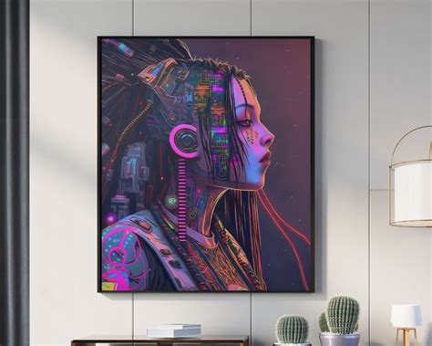 Cyberpunk Art Post Apocalyptic Futuristic Sci Fi Girl Print Large ...