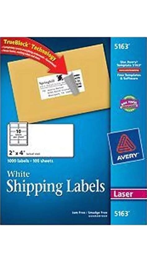 Avery White Shipping Labels 5163 Template | williamson-ga.us