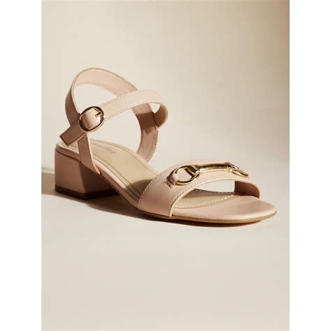 Buy Peach Flores Women Nude Leather Heels Online