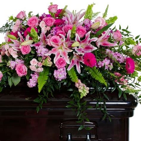 Mix Pink Casket Spray Delegance Florist Florist Houston Texas