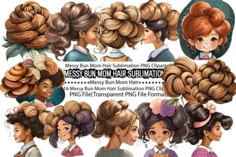 Messy Bun Mom Hair Sublimation Graphic By PrintExpert Creative Fabrica