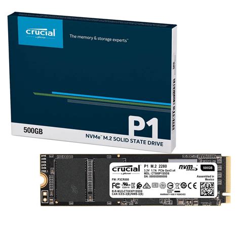 Unidad De Estado Solido Ssd M 2 Pci E X4 Nvme 500gb Crucial P1 Ct500p1ssd8 Dd Tech