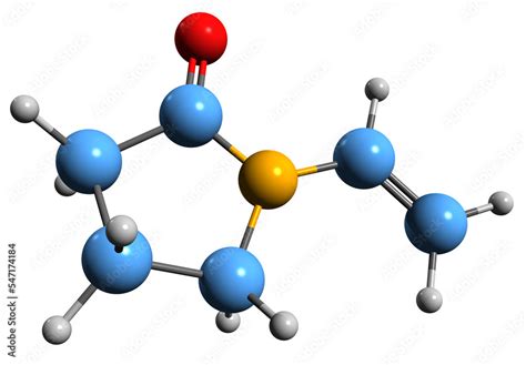 D Image Of Vinylpyrrolidone Skeletal Formula Molecular Chemical