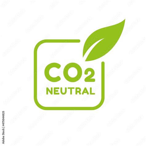 Co Carbon Neutral Zero Emission Icon Logo For Climate Change And