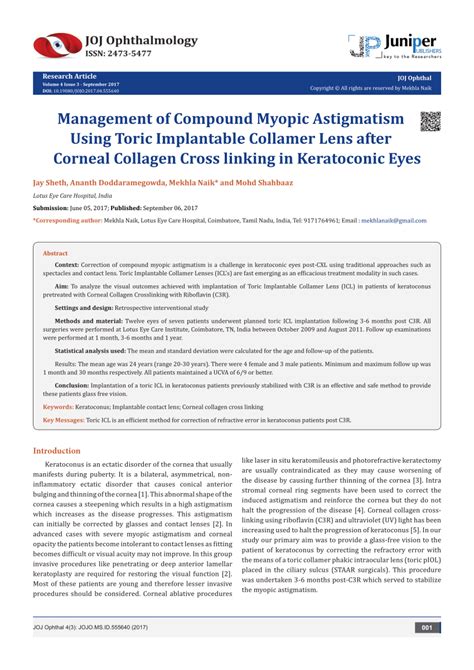 (PDF) Management of Compound Myopic Astigmatism Using Toric Implantable ...