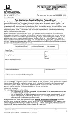 Fillable Online Your Kingcounty Pre Application Scoping Meeting Request