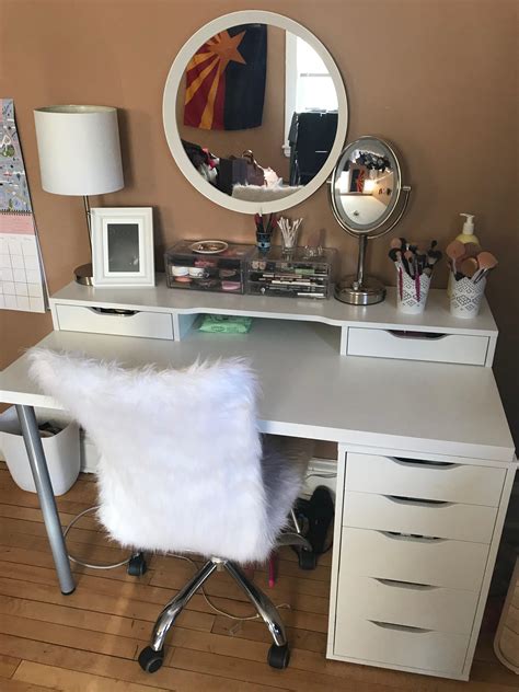 My IKEA Vanity Desk Album In Comments R Makeuporganization