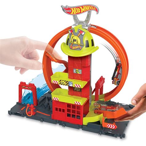 Hot Wheels City Super Loop Fire Station Playset