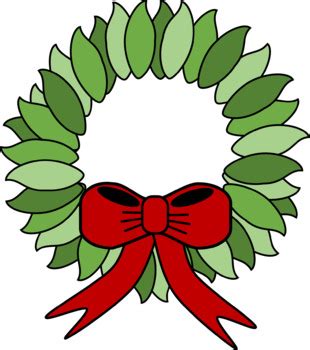 Christmas Wreath Clip Art - FREE. If you like my work please FOLLOW ME!