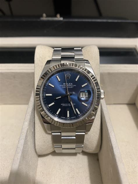 Wts Rolex Datejust 41 126334 Blue Dial Oyster 2018 Rwatchexchange