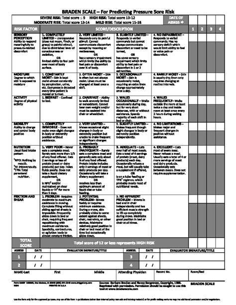 Braden Scale In Nursing - RYZE Superfoods