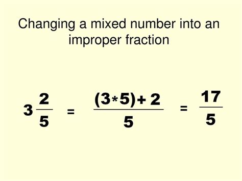 Improper Fractions To Mixed Numbers