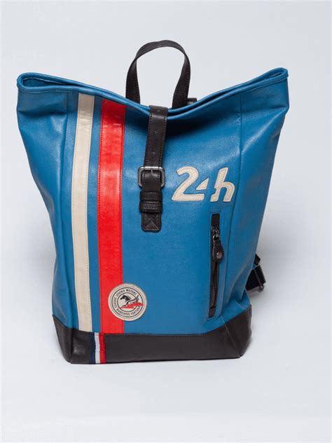 Sac à Dos 24h Le Mans Cuir Bleu Gitane 1923Autos