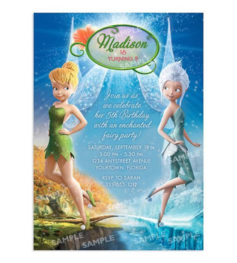 Tinker Bell Invitation For Birthday Party By Pixelparade On Etsy 9 99