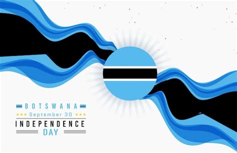 Premium Vector Happy Independence Day Of Botswana With Flag