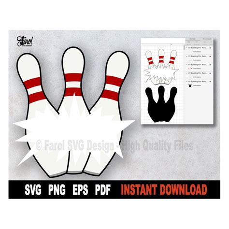 Bowling Pin Svg Cut File Bowling Split Monogram Svg File Fo Inspire