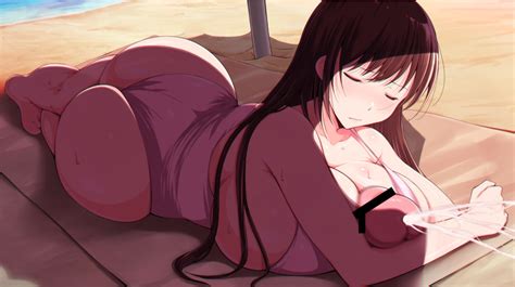 Rule 34 1futa Ass Autopaizuri Beach Blush Breasts Brown Hair Censored