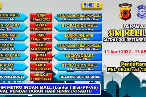 Sim Keliling Bandung Jadwal Dan Lokasi Terbaru Pekan Ini April