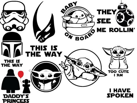 Star Wars Mandalorian Baby Yoda Bundle Svg, Png, Dxf, Eps - Etsy