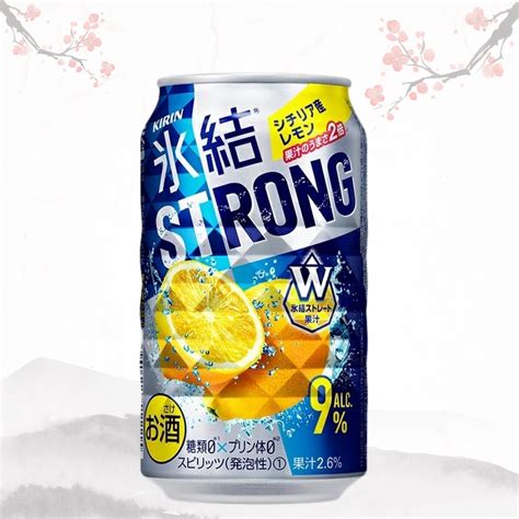 기린 빙결 스트롱 W '당류 제로' 레몬 9도 350ml × 24캔 무료배송 - 2배의 농축, 당류 0g, 어른들의 특별한 사 ...