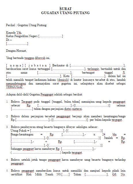 Yuk Simak Contoh Surat Gugatan Wanprestasi Hutang Paling Barupaling