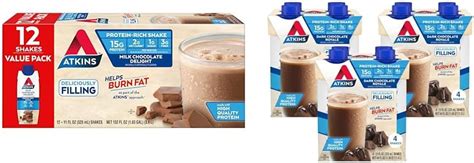 Amazon Atkins Milk Chocolate Delight Protein Shake Dark