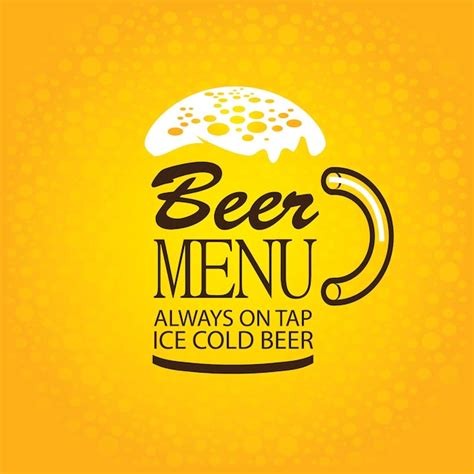 Premium Vector Banner With Glass Of Beer Menu